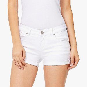 Wax Women's Juniors Mid-Rise Denim Shorts White Size Small